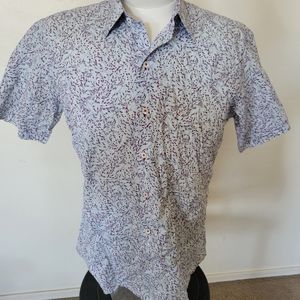 Zachary Prell Botanical Blossoms Short Sleeve Button Down Shirt